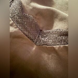 Shinestar Lace Trim Chemise in Taupe